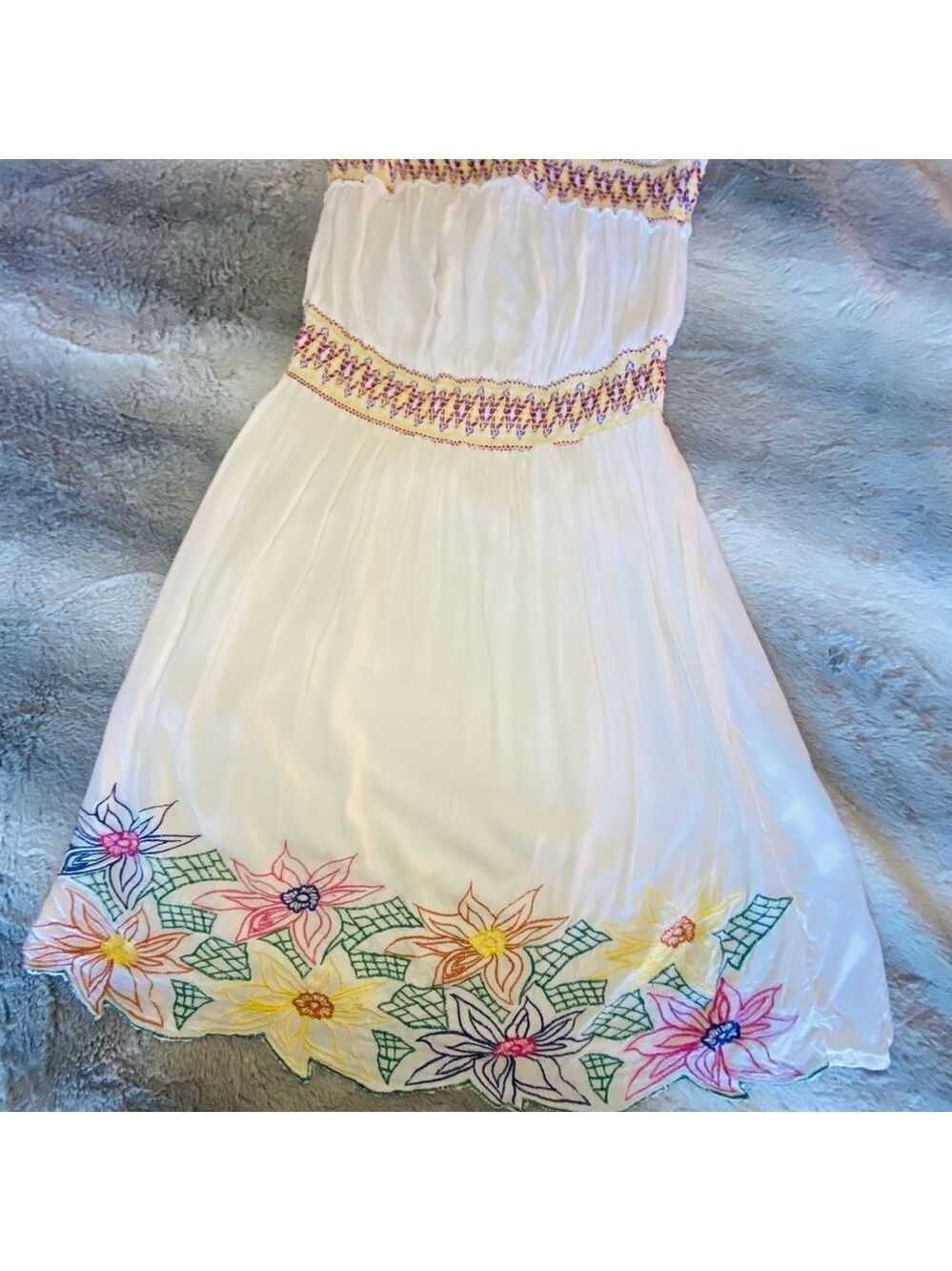 Vintage y2k strapless embodied floral boho dress - Picture 4 of 7